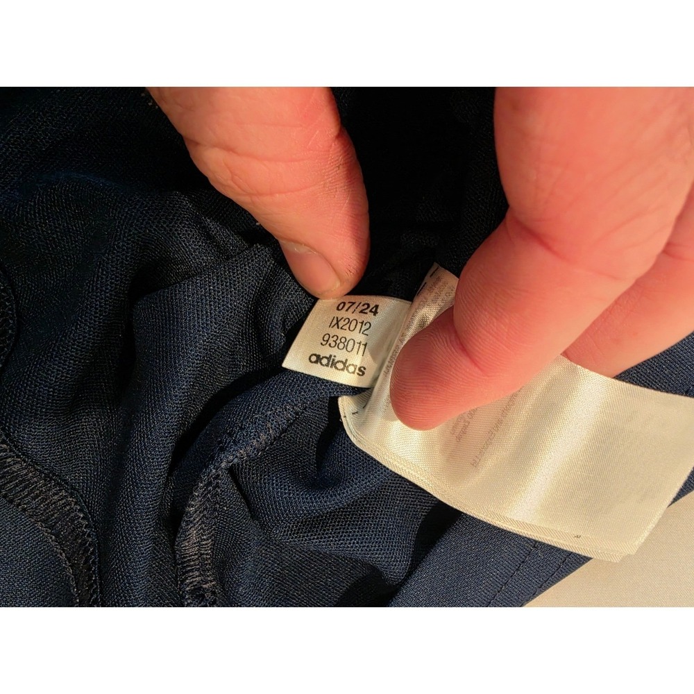 Adidas Mens Performance Polo Shirt Navy Blue Geometric Stripe IX2012 2XL - Picture 5 of 9